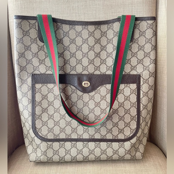 Authentic Gucci vintage web sherry line tote bag 89.02.003 (X16) - Picture 2 of 16